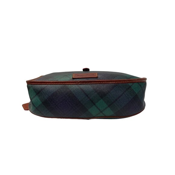 Dooney & Bourke Blue & Green Tartan Plaid Saddle Shoulder Bag - Picture 7 of 10